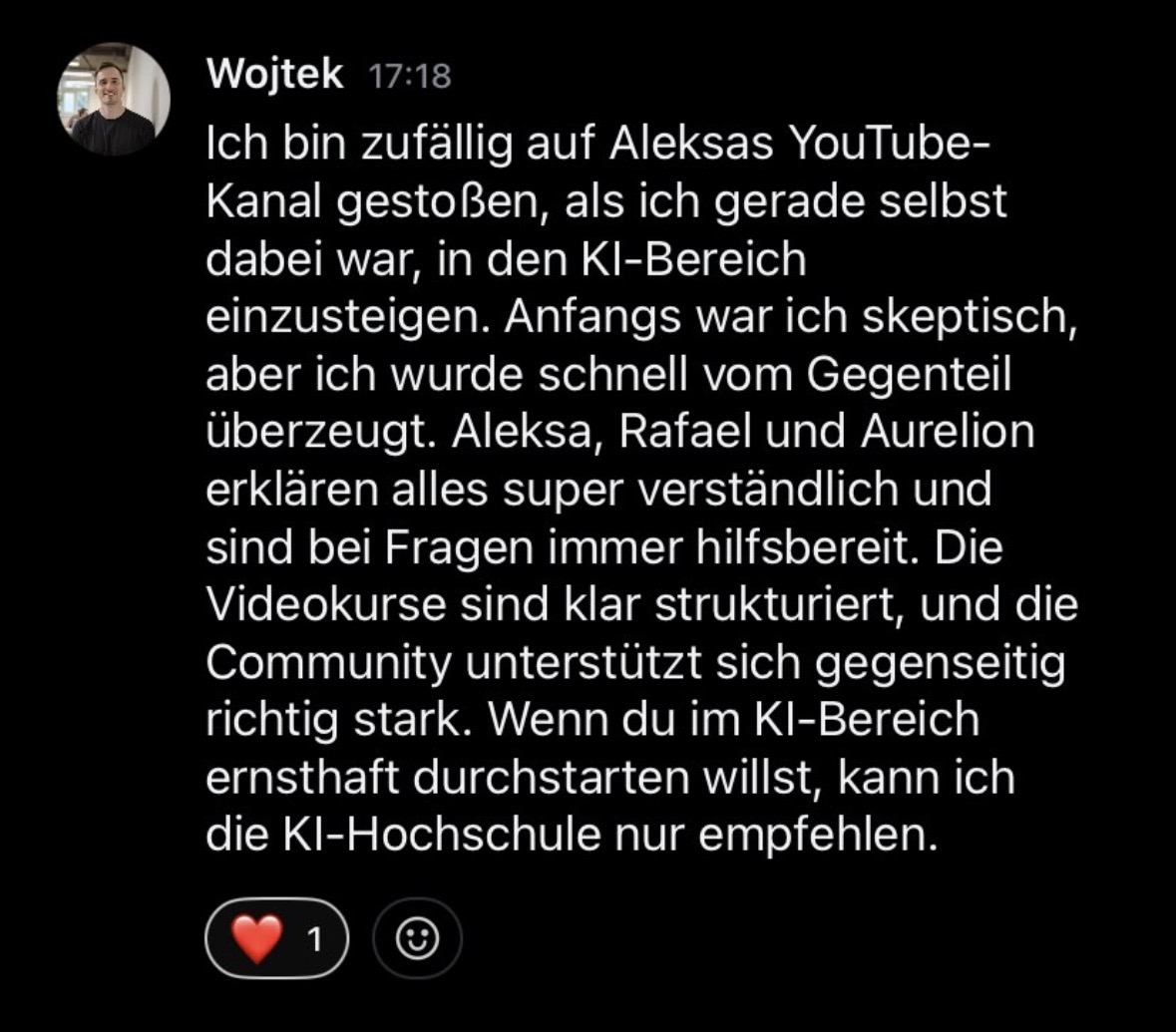 Wojtek's Empfehlung der KI-Hochschule